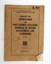 Vtg Coast Gard Dept of Treasury Manual Lifeboatmen CG175 1950