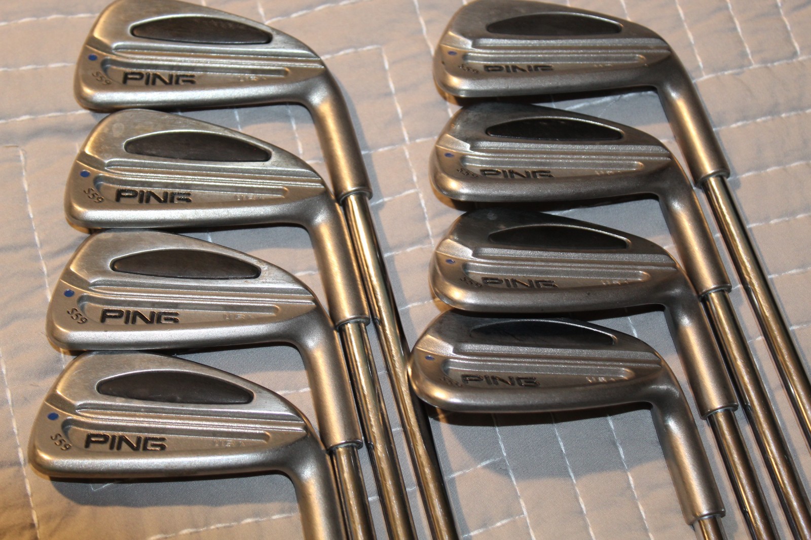 ***** PING -S59-IRONS-BLUE DOT- PING Z-Z65 STIFF STEEL- 3-PW -MENS -R/H *****