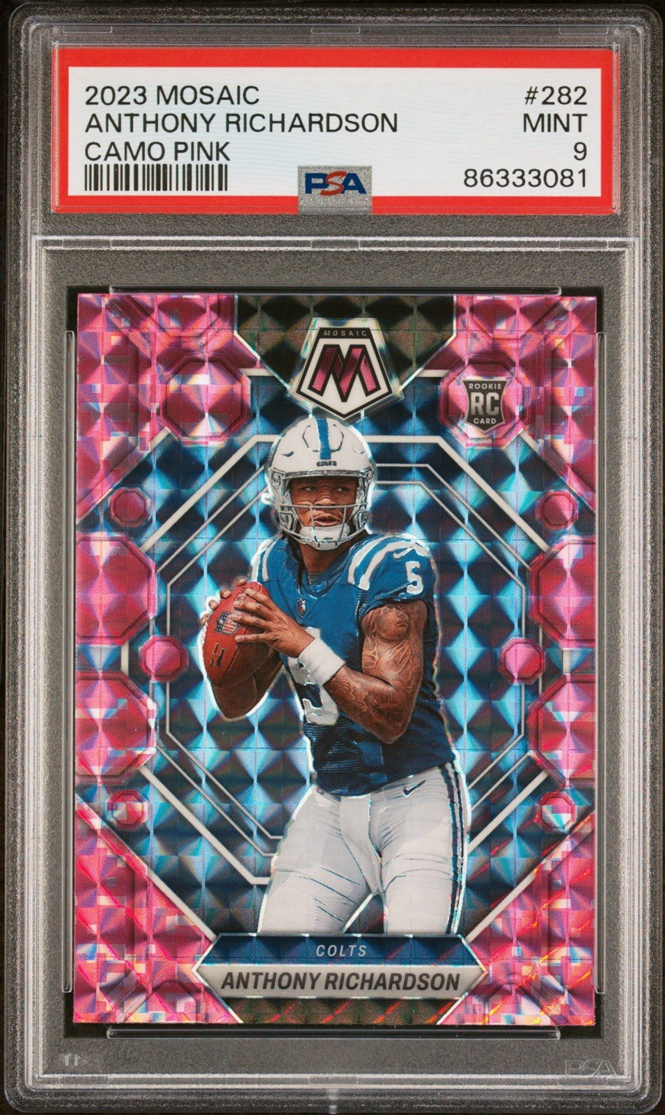 2023 Mosaic ANTHONY RICHARDSON Pink Camo Rookie #282 RC PSA 9