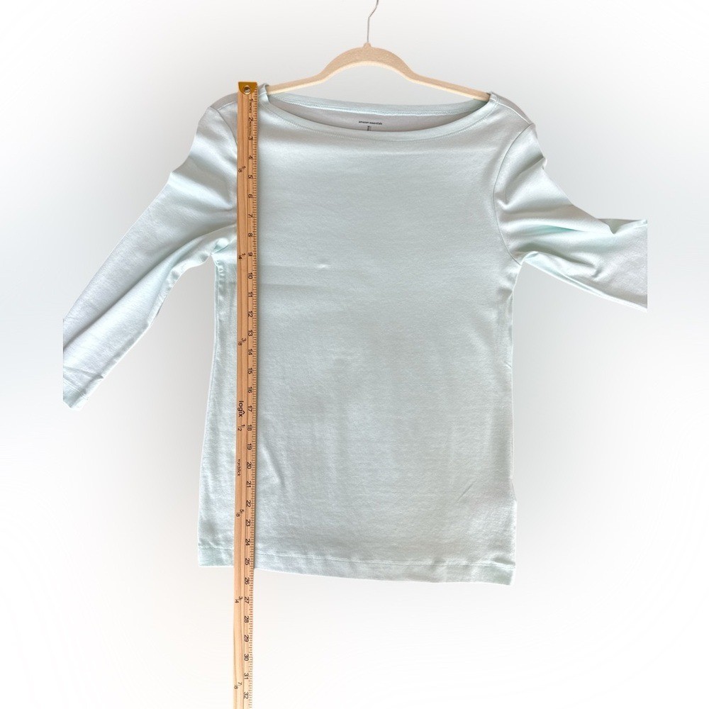 Amazon Essentials Aqua Blue Fitted Long Sleeve Te… - image 4