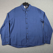 LL Bean Signature Shirt Men's L Donegal Woven Flannel Slim Fit 520655 Blue