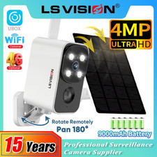 4MP Wifi Camera Solar Outdoor 180°Pan Rotation 4G SIM Security Cameras PIR Human