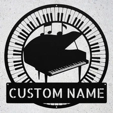 Personalized Pianist Metal Sign Custom Piano Wall Art Music Home Decor Gift