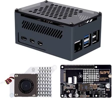 GeeekPi P33 M.2 NVME M-Key PoE+ HAT with Pi 5 Active Cooler and Aluminum Case