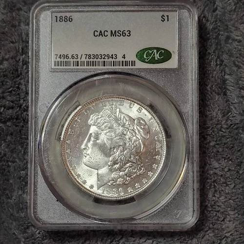 1886 P Morgan Silver Dollar CAC MS63