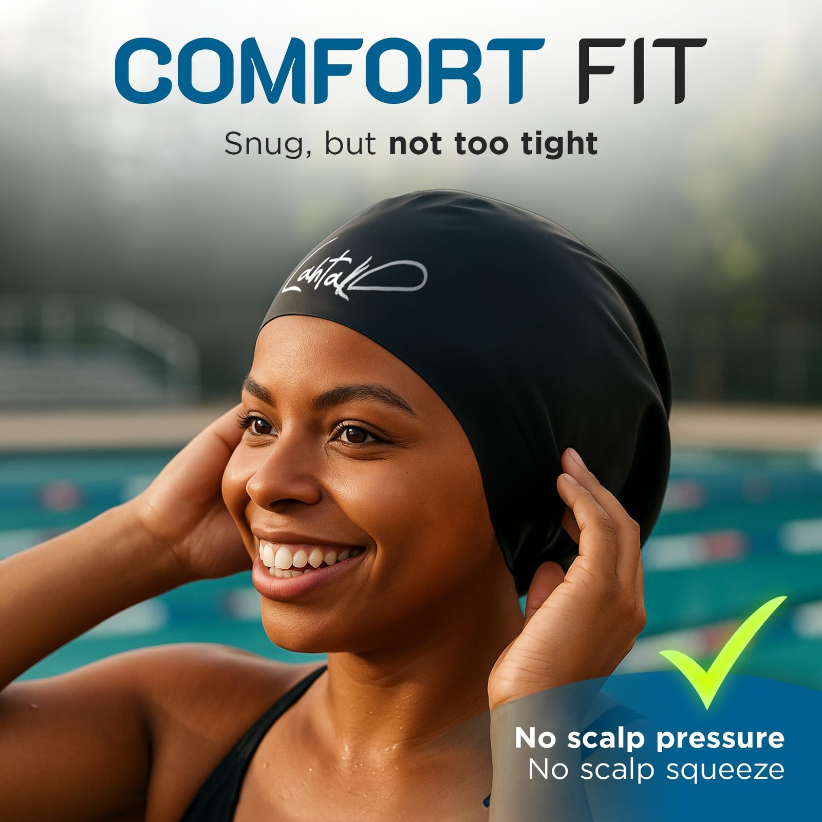 Extra Large Swim Cap for Long Hair Silicone Cap for Braids Dreadlocks Afro Hair