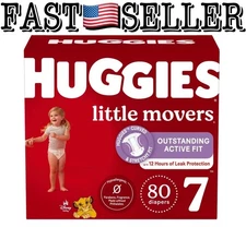 Huggies Little Movers Diapers – Size 7 (41+ lbs) 80 Count