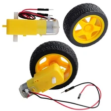 2pcs DC3-6V TT Motor 1:48 Reduction Ratio 200RPM Dual Shaft Gearbox with... 