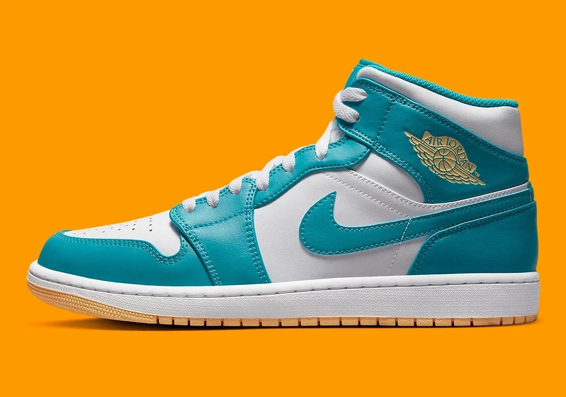 NEW Nike Air Jordan 1 Mid Aquatone Celestial Gold DQ8426-400  display picture 2