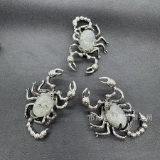 10pcs Natural Labradorite Stone Scorpion Pendants Jewelry Making 28x32mm