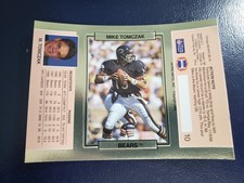 Mike Tomczak Chicago Bears 1989 Action Pack UNFOLDED Blank Back RARE ODDBALL