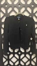 Polo Ralph Lauren Girl&rsquo;s Cotton Cable Knit Cardigan BLACK Size XL(16)