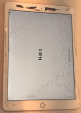 Apple iPad A1893 6th Generation 32GB Wi-Fi 9.7 Gold CRACKED SCREEN WORKS GREAT