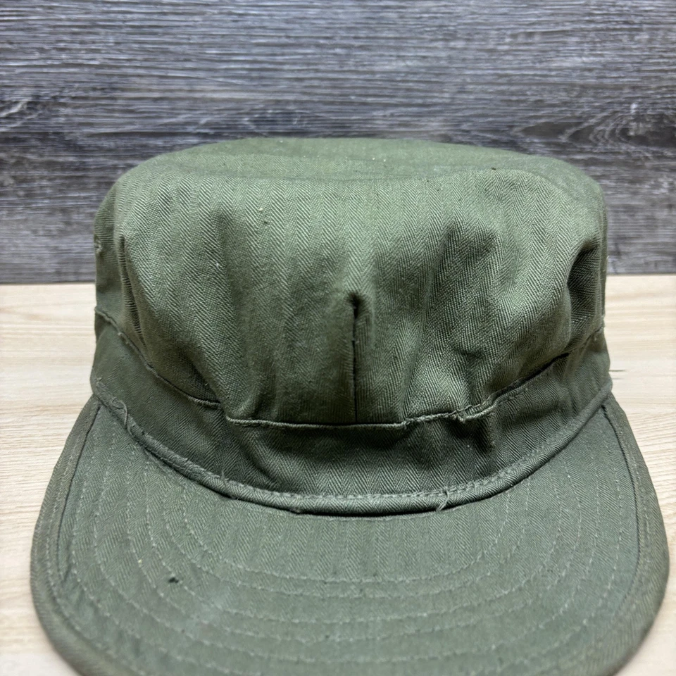 Gorra ajustada vintage del ejército de Estados Unidos para hombre 7 1/4 verde oliva HBT campo utilitario OD7 AÑOS 50 Foto 2 de 4