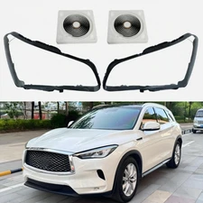 Pair Front Headlight Lamp Lens Cover +Glue Set For INFINITI QX56/QX80 2011-2014