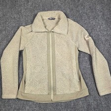 The North Face Fleece Jacket Womens Medium Beige Sherpa Full Zip Mixed Media