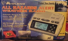 MIDLAND WR-300 AM/FM Alert Weather Radio, Alarm Clock, NOAA Public Hazards Alert