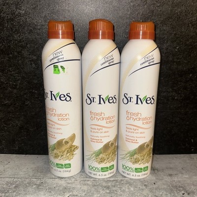 3 Lot St. Ives Oatmeal Shea Butter Fresh Hydration Lotion Spray 6.5 oz