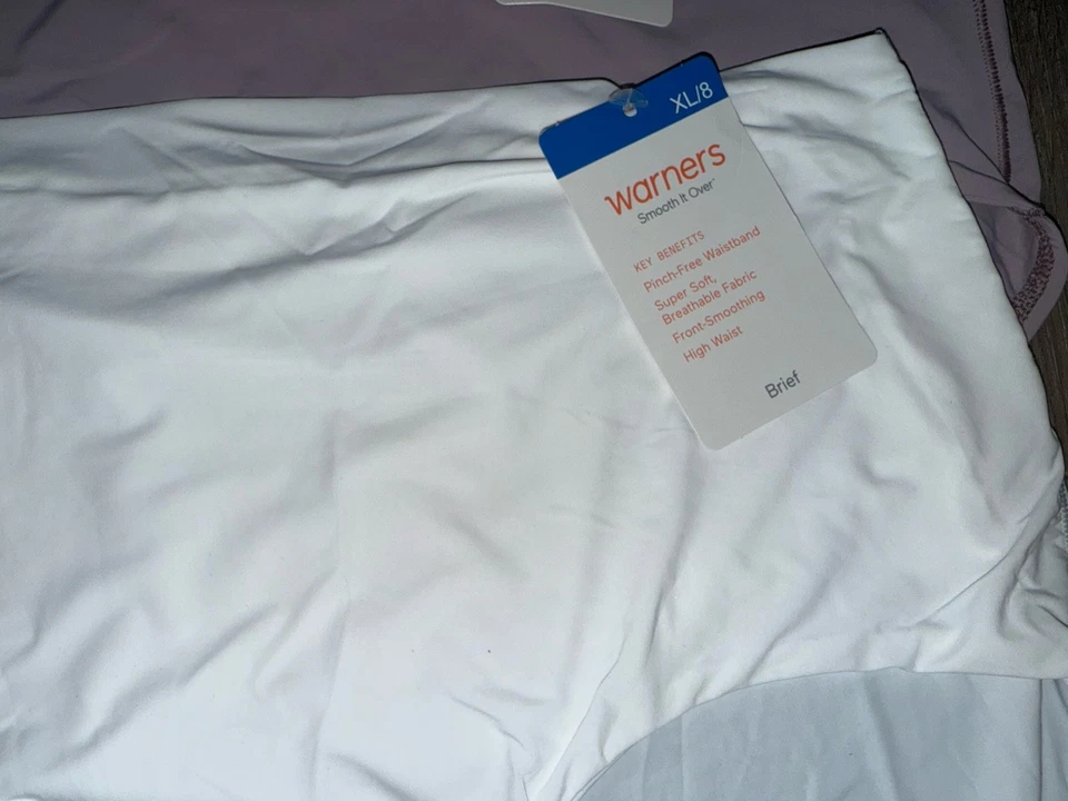 Warners Womens Brief Underwear Panties Nylon Smooth Over High Waist 4-Pair ~ XL - Image 2 of 4