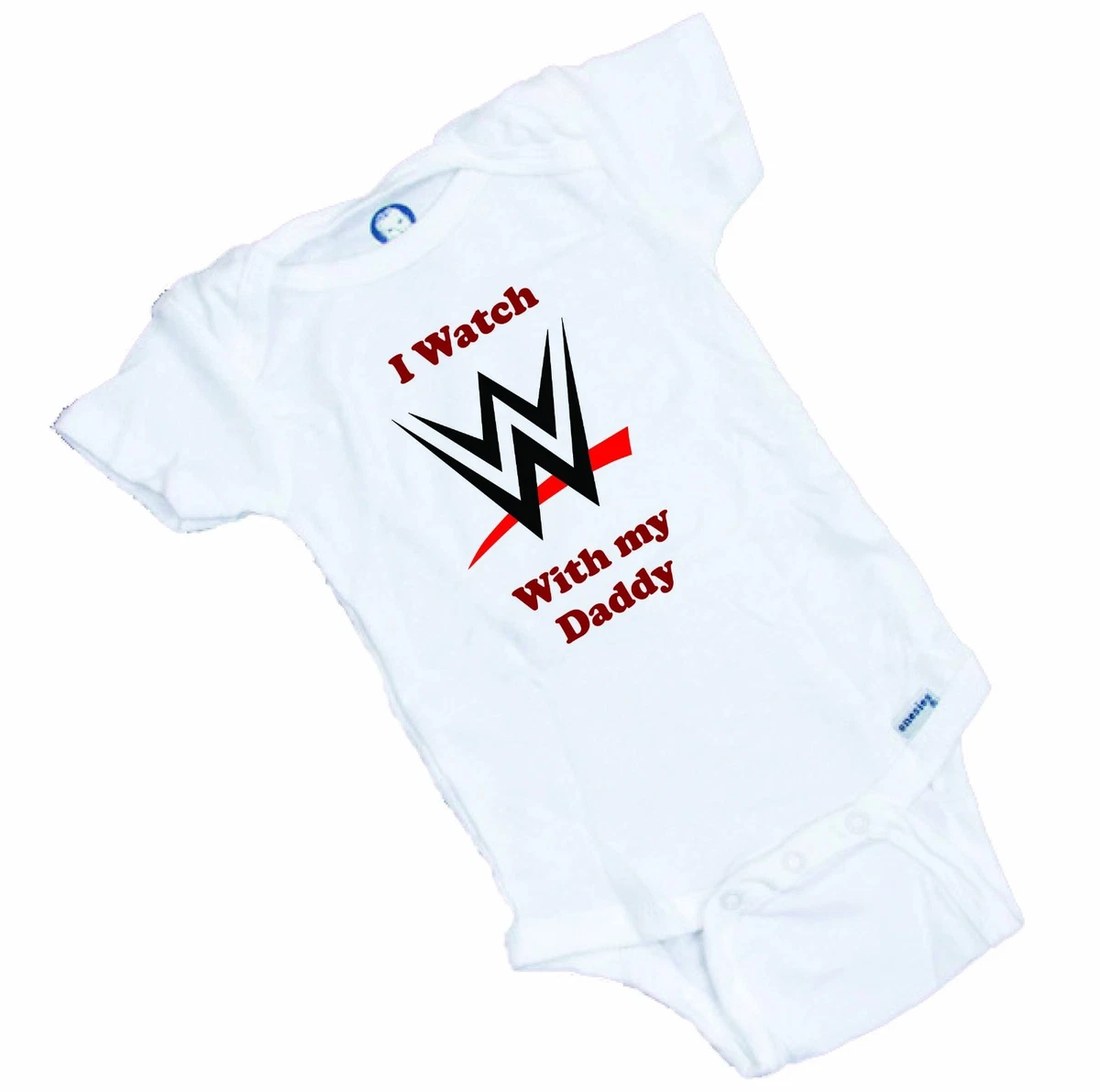 I watch WWE with my Daddy Fan Funny Romper Onesie Funny Gift free shipping