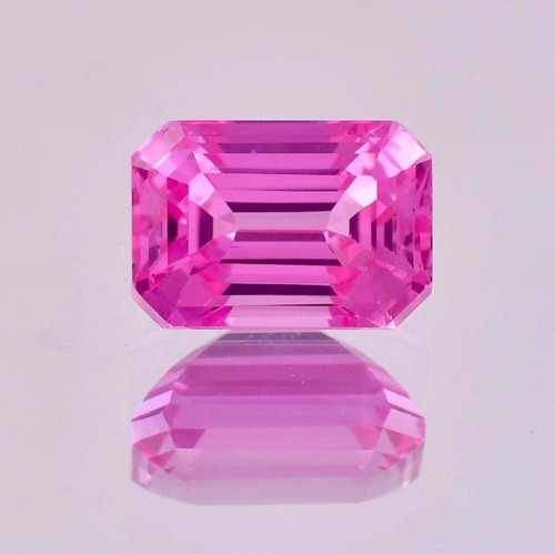 12 Ct Certified Natural Pink Sapphire Emerald Shape Loose Gemstone - Picture 2 of 6