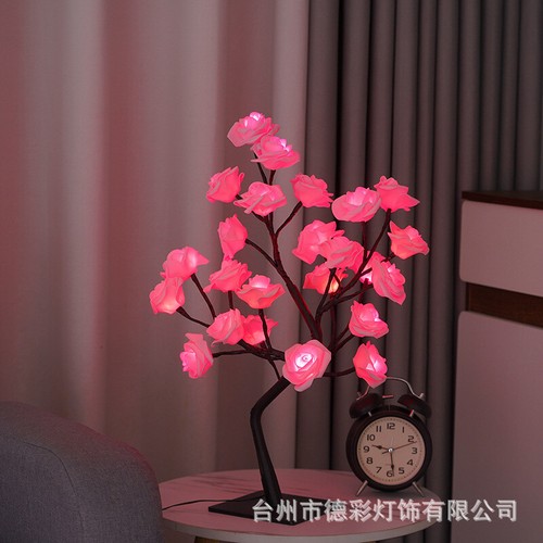 Forever Rose Tree Lamp Colorful Light Up LED Rose Tree Table Lamp USB Operated - Picture 18 of 22