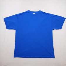 Vintage Nike Shirt Mens Extra Large Blue Blank USA MADE Crew Neck White Label