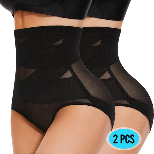 Frauen Bauch Kontrolle Hohe Taille Höschen Mesh Body Shaper Atmungsaktiv Unterwäsche - Bild 13 von 19