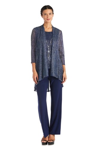 R&M Richards Women's Three Piece Metallic Crinkle Duster - Mother of the Bride - Picture 42 of 49
