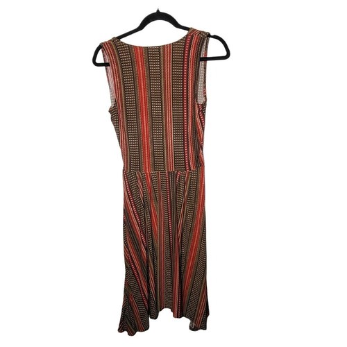 Lauren Ralph Lauren Striped Faux Wrap Dress Petite Small Asymmetric Boho Stretch - Picture 2 of 7