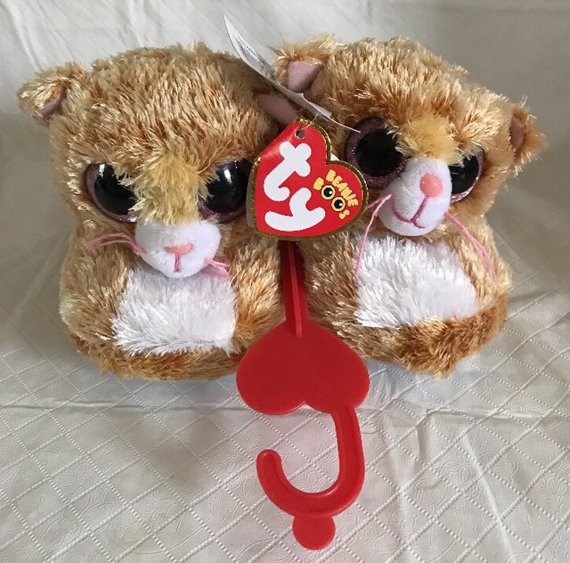 NWT TY Beanie Boo TABITHA Tabby Cat Plush Big Head Slipper Med Kids Size 12-13 | eBay