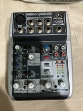 Behringer XENYX Q502USB 5-input Sound Mixer. No Power Supply, Untested