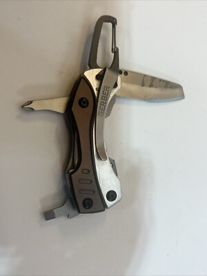 Gerber Crucial Bronze Multi-Tool Carabiner bottle Open Knife Screwdriver Pliers