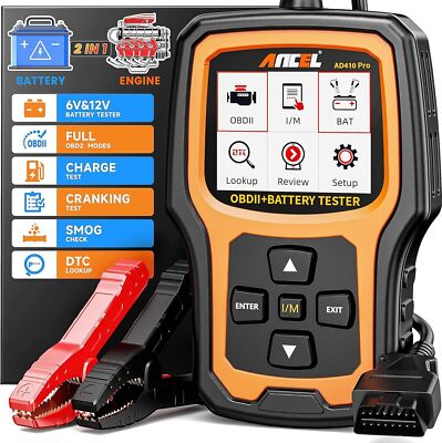 ANCEL AD410 Pro+ 2 in 1 OBD2 Scanner Battery Tester Diagnostic Tool Check Engine