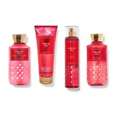 Bath & Body Works FOREVER RED 4 Gift Set Mist Cream Lotion Shower Gel NEW Sealed