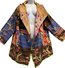 Nwtfunky Stuff Hippy Quilted Vintage Cotton Kantha Revesible Jacket Coat Top 3x