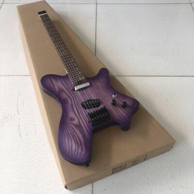 Headless Electric Guitar, Purple Maple Head, Matte Matte Matte High Quality