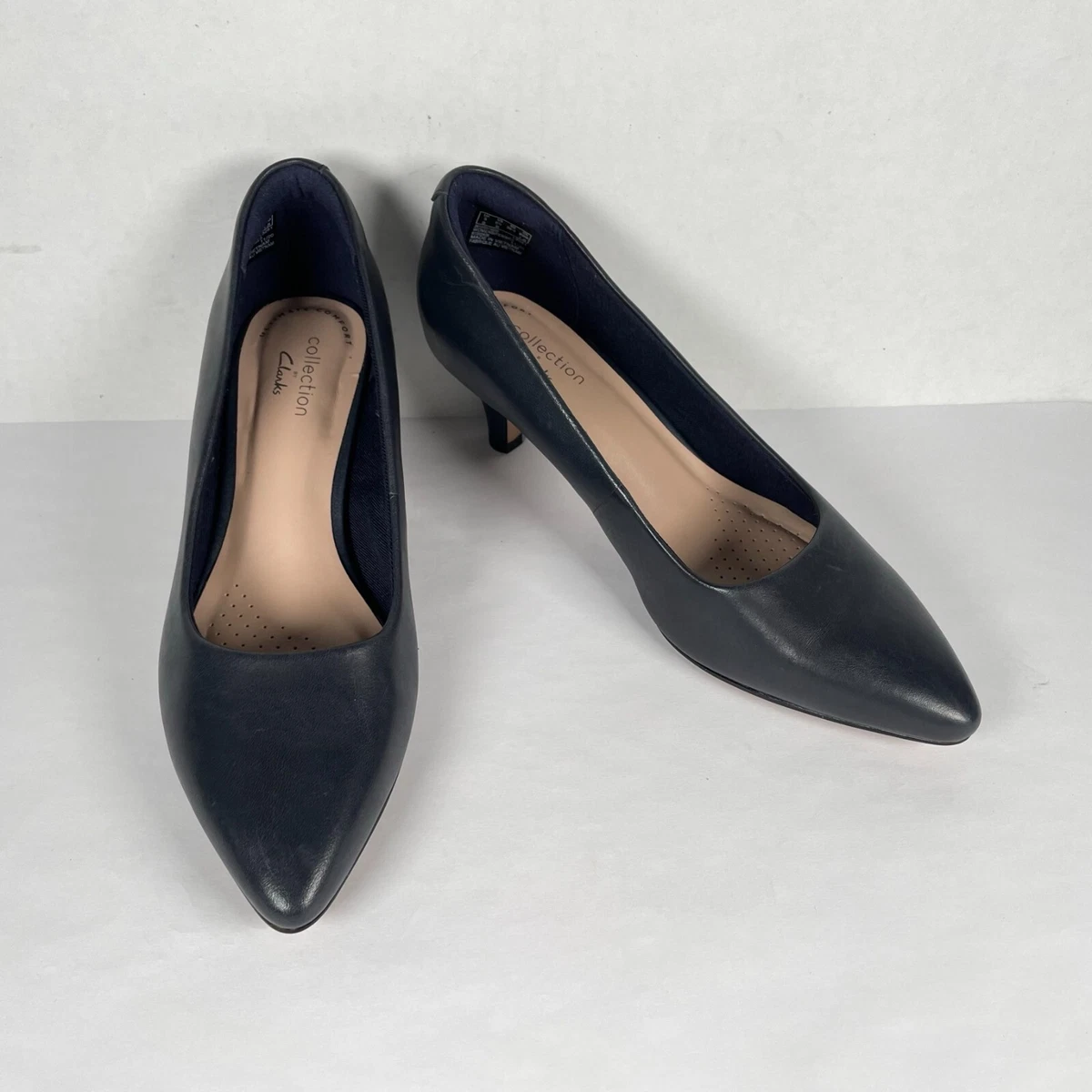 Clarks Linvale Jerica Womens Size 5.5 M Pumps Navy Blue Leather