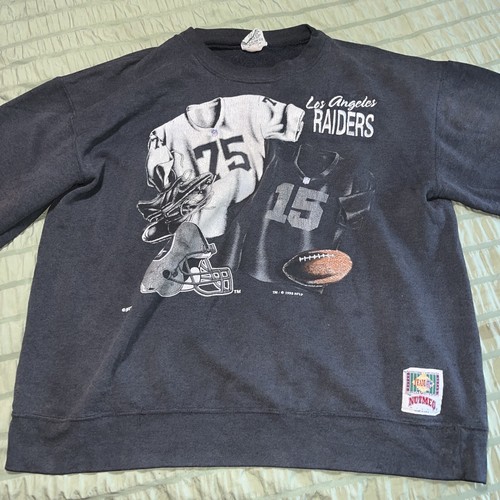 Vintage Los Angeles Raiders Pullover Crewneck 90's Nutmeg Mills Made USA L - Picture 7 of 7