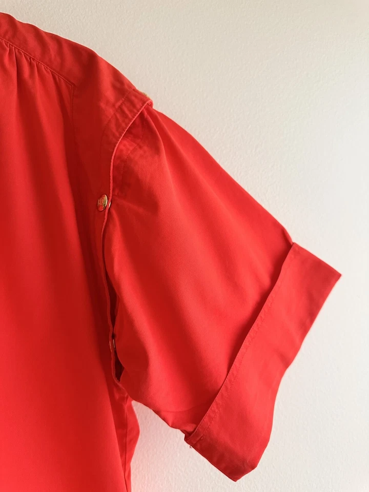 Vintage 70s 80s CELINE Paris cotton red convertible tunic dress sundress travel - Image 3 of 4
