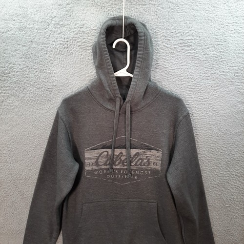Cabelas Sweater Adult Small Gray Hoodie Sweatshirt Outdoors Camping Fishing - Picture 4 of 6