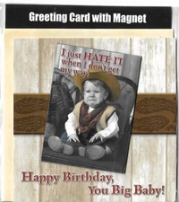 NEW LEANIN TREE CARD UNOPENED w/Removeable Magnet - Happy Birthday U Big Baby!