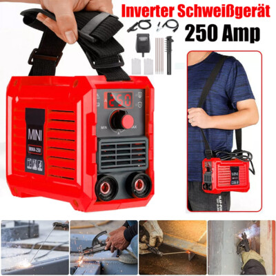220V Mini ARC-Schweißgerät Inverter MMA-250 DC Elektroschweißgerät mit Maske