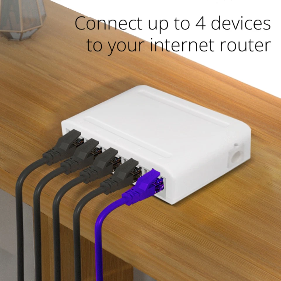 USB Network Switch, Ethernet Splitter, 100mbps, Powered by USB 5 Port LAN Router - Image 2 of 4
