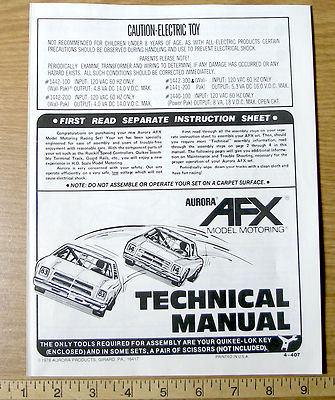 8pg 1978 Aurora AFX Magna-traction G+ G-PLUS HO Slot Car TECHNICAL MANUAL GUIDE