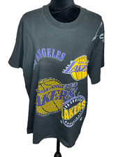 Vtg Los Angeles Lakers NBA T-shirt Team Rated tag Sz L Basketball Single stitch