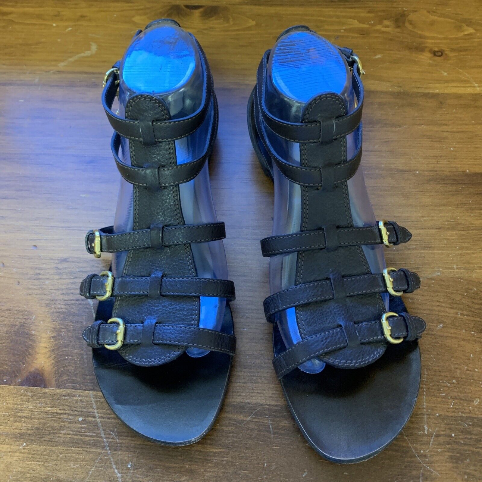 Medfølelse som resultat Mainstream Giuseppe Zanotti Women&#039;s 10.5 Brown Leather Gladiator Ankle Strap Flat  Sandals! | eBay