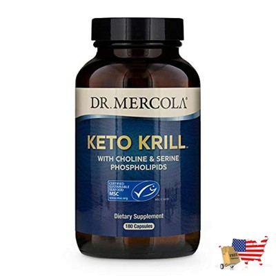 Dr. Mercola, Keto Krill Oil Supplement, 90 Servings (180 Capsules) ,Omega 3 Fatt