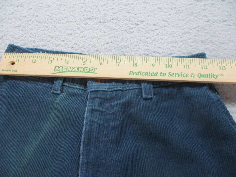 Pantalones de pana mamá de colección años 70 para mujer *12 (24x28) cintura alta pierna recta verde azul Foto 2 de 4