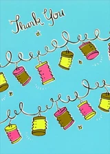 Designer Greetings Neon Colored Hanging Lanterns Thank You Card